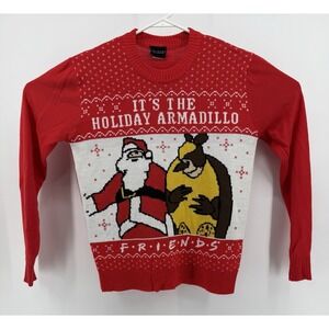 Friends Holiday Armadillo Adult Christmas Crew Sweater Size Medium